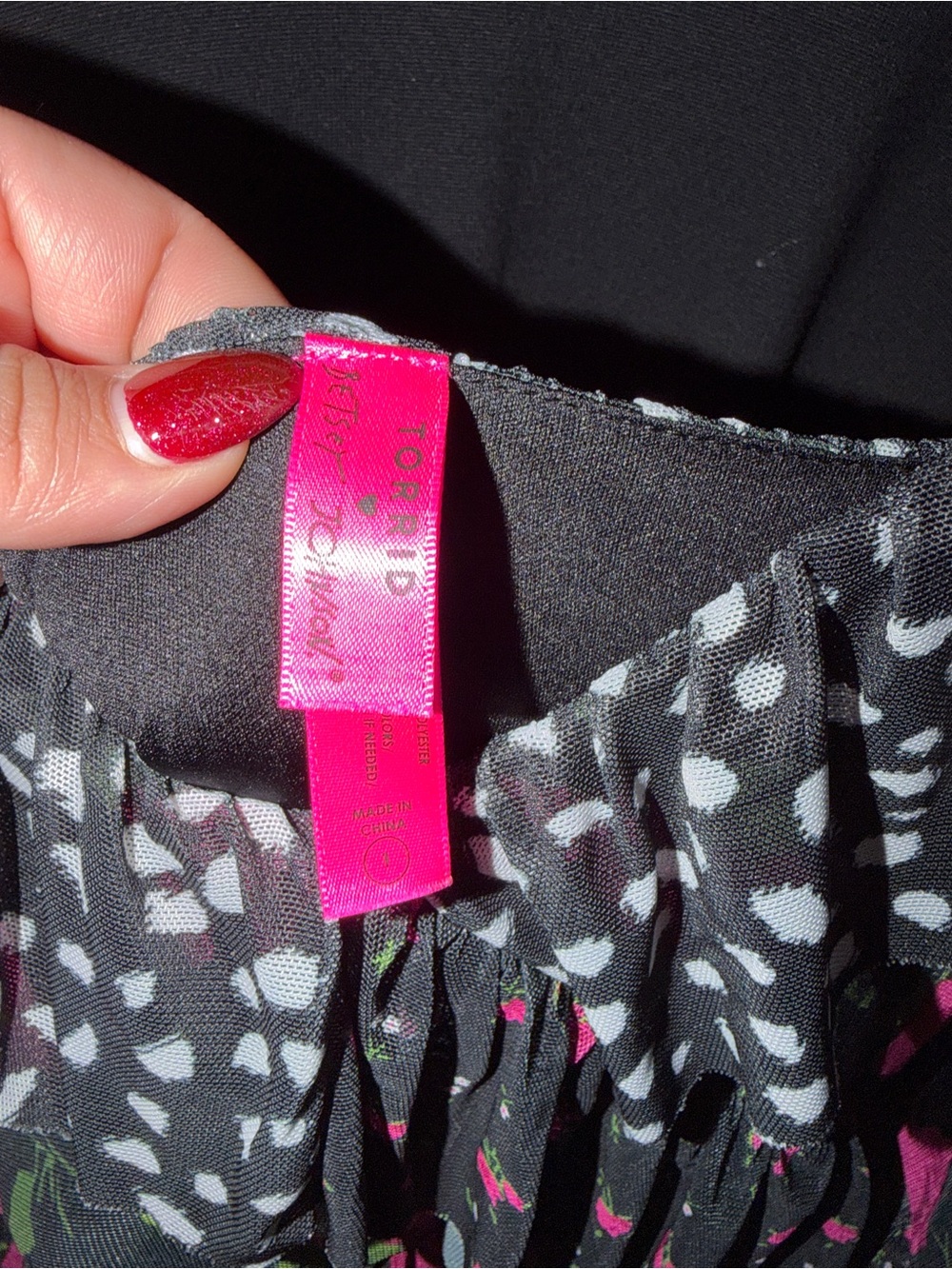 torrid x Betsy Johnson Black Maxi Dress with Pink Rose Print - Picture 5 of 5